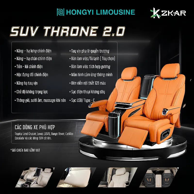 Nâng Cấp Ghế Limousine HONGYI SUV Throne 2.0