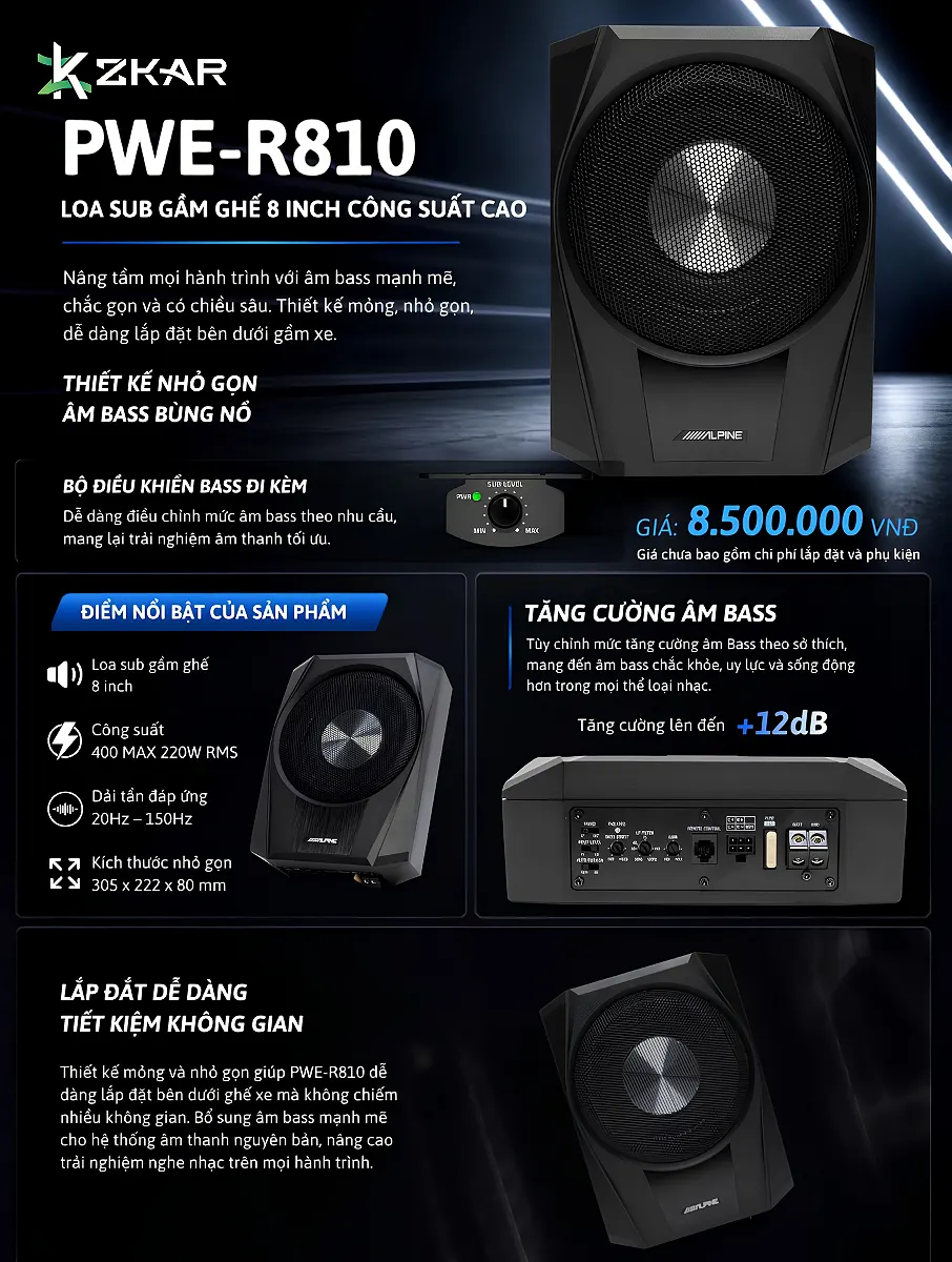 Giá Loa Sub gầm ghế Pwe-r810