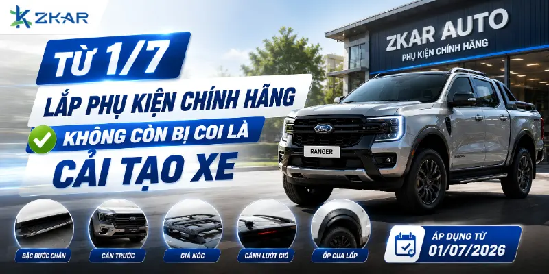 Từ 1/7, Lắp Phụ Kiện Chính Hãng Không Còn Bị Coi Là Cải Tạo Xe