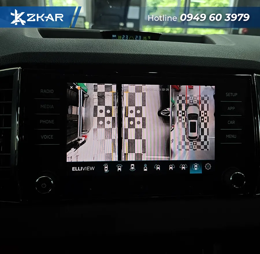 14 Góc Quan Sát Camera 360 Elliview V6+ Trên Skoda Karoq