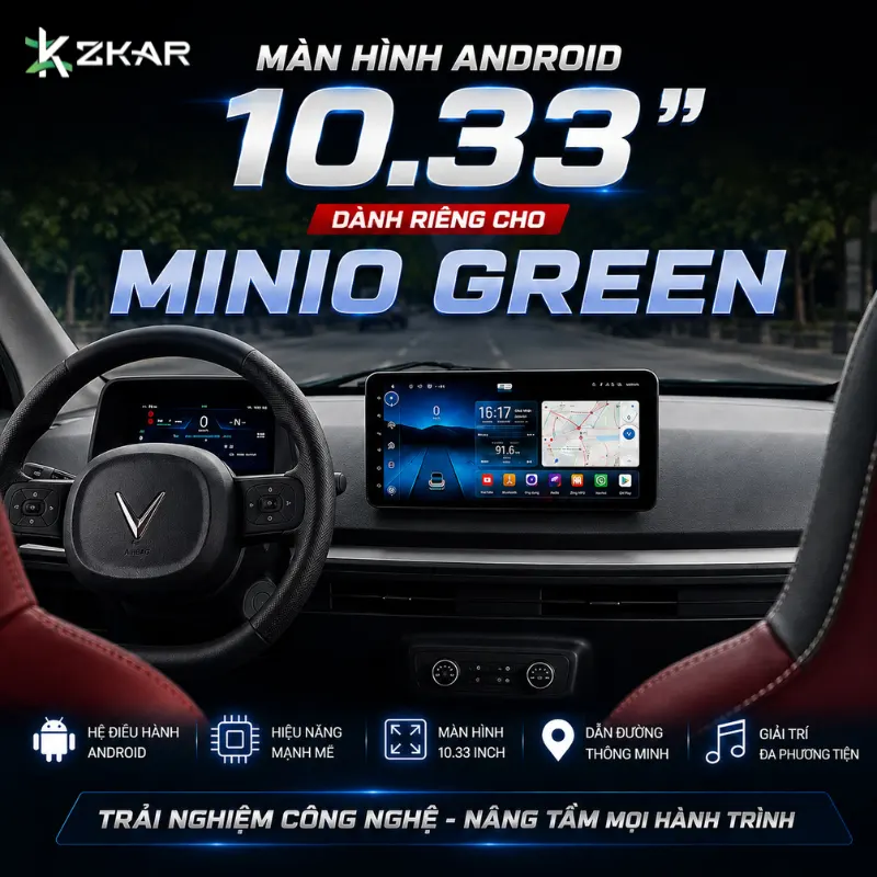 Màn Hình Android TMAS 10.33 Inch Dành Riêng Cho VinFast Minio Green
