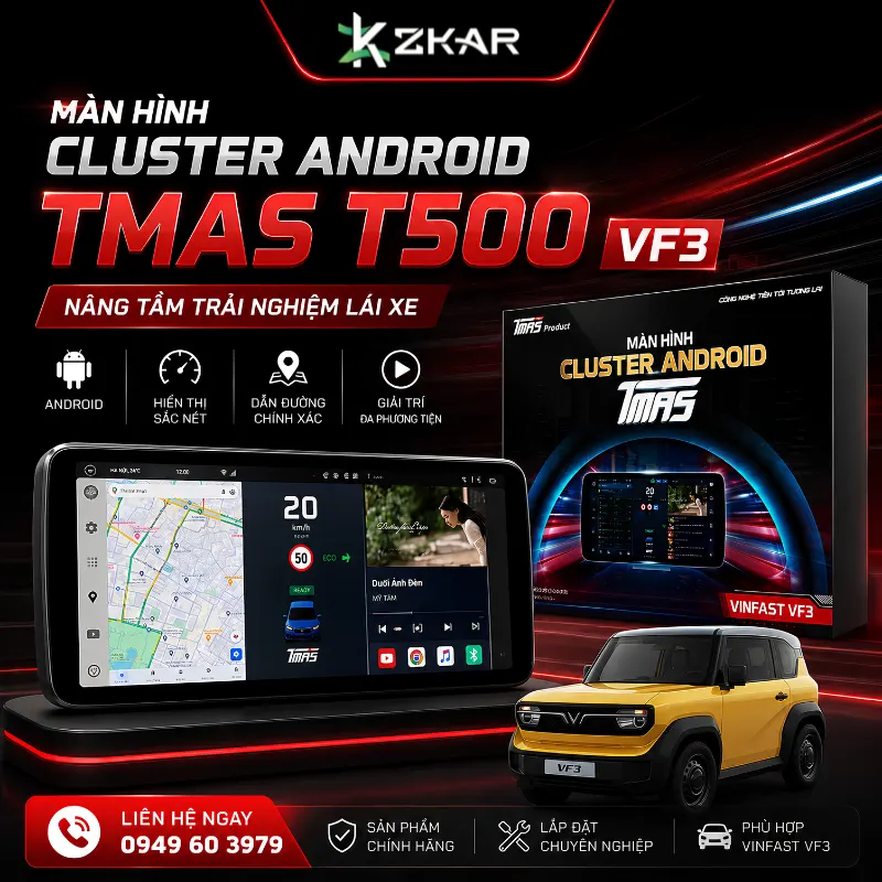Màn hình Cluster Android TMAS T500 dành cho VinFast VF3
