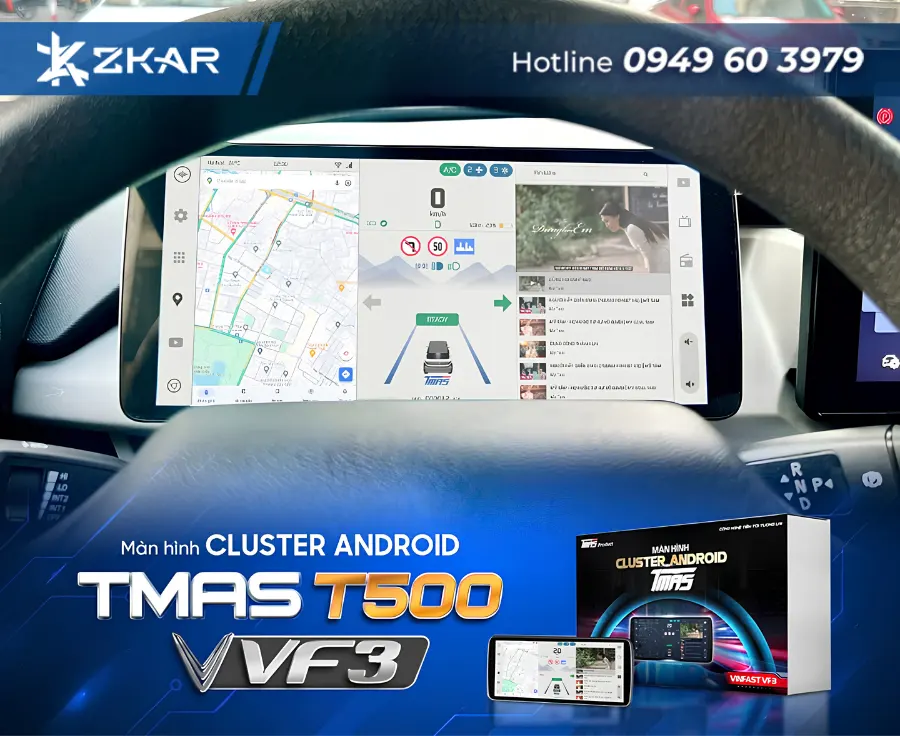 Màn hình phiên bản tmas t500 tích hợp 360 xe VF3