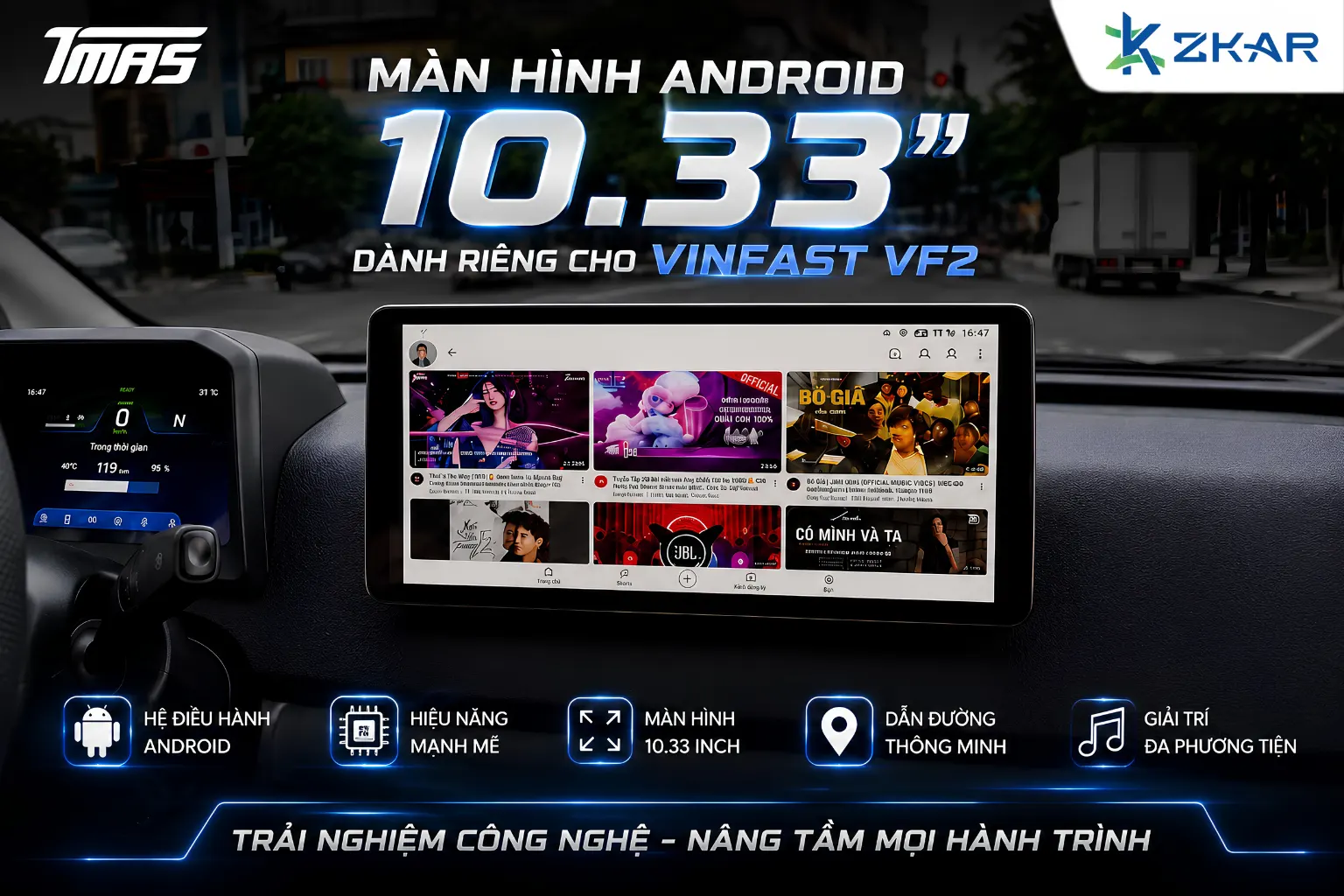 Nâng cấp màn hình Android TMAS 10.33 cho xe điện VinFast VF2
