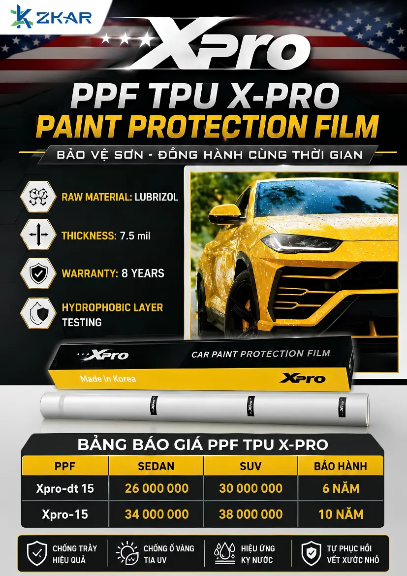 Bảng giá dán ppf xpro mới nhất - zkar auto