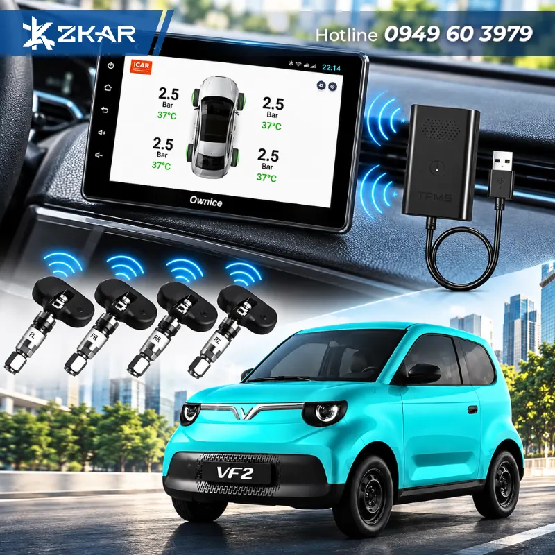 Cảm biến áp suất lốp icar Ellisafe ADI4+ xe vf2