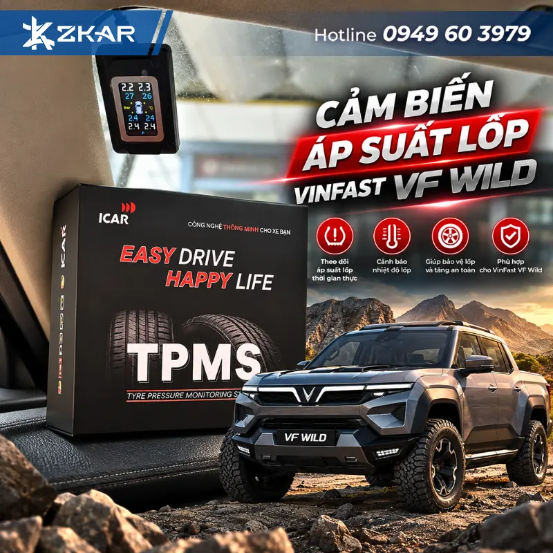 Cảm biến áp suất lốp icar Ellisafe C340 xe vf wild