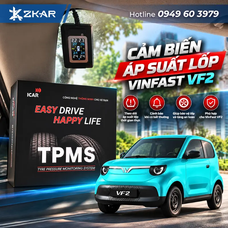 Cảm biến áp suất lốp icar Ellisafe C340 xe vf2