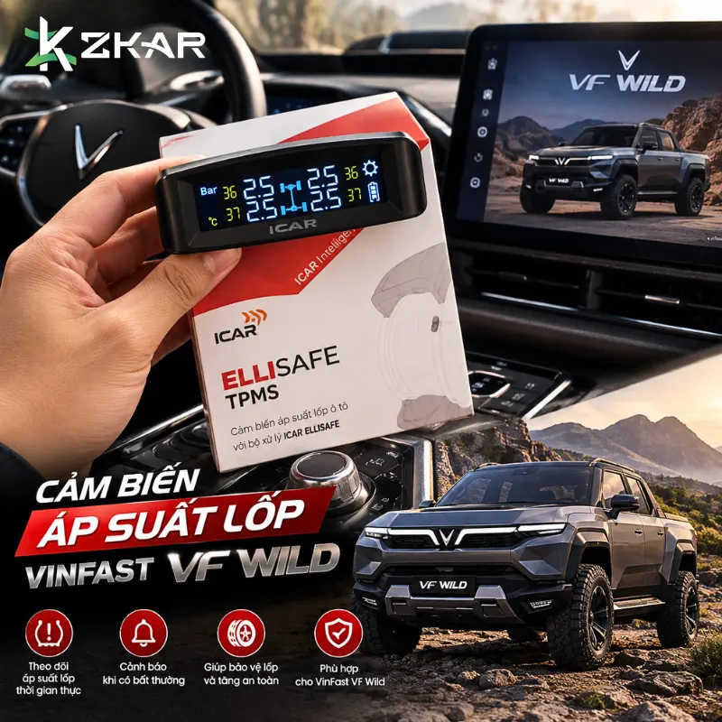 Cảm biến áp suất lốp icar Ellisafe TN405 xe vf wild