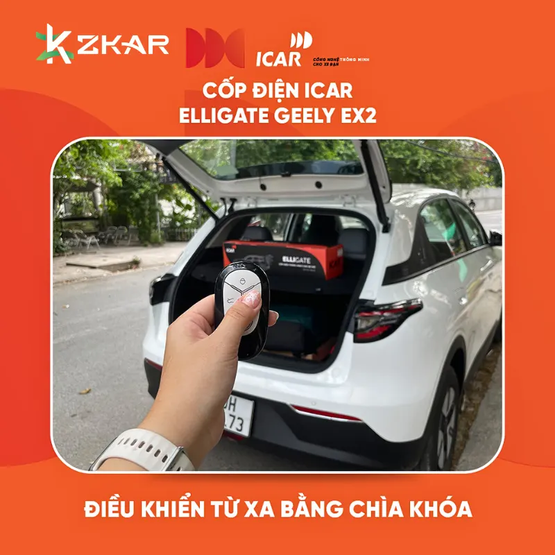 cốp điện icar có tính năng điều khiển từ xa bằng chìa khóa
