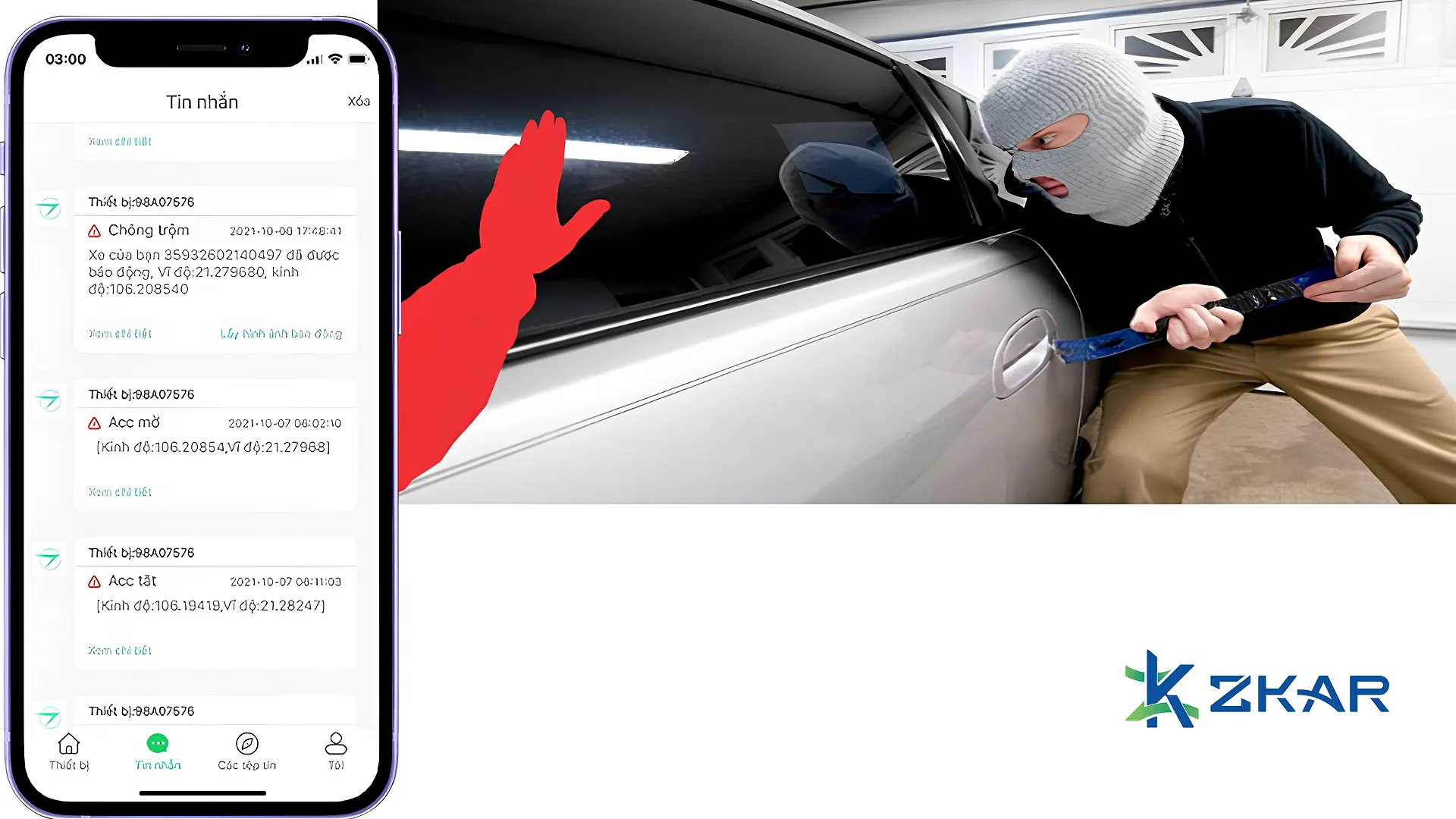 Giám sát video và theo dõi vị trí ngay cả khi xe đang tắt máy (khóa điện ACC tắt)