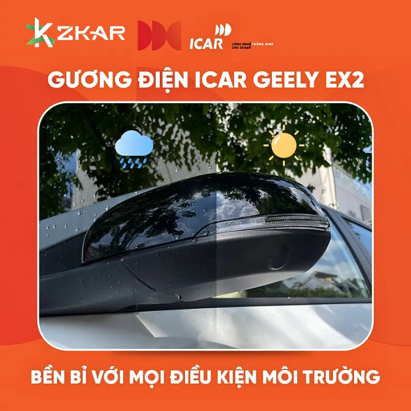 Gương điện icar xe geely ex2 chính hãng tại ZKar Auto