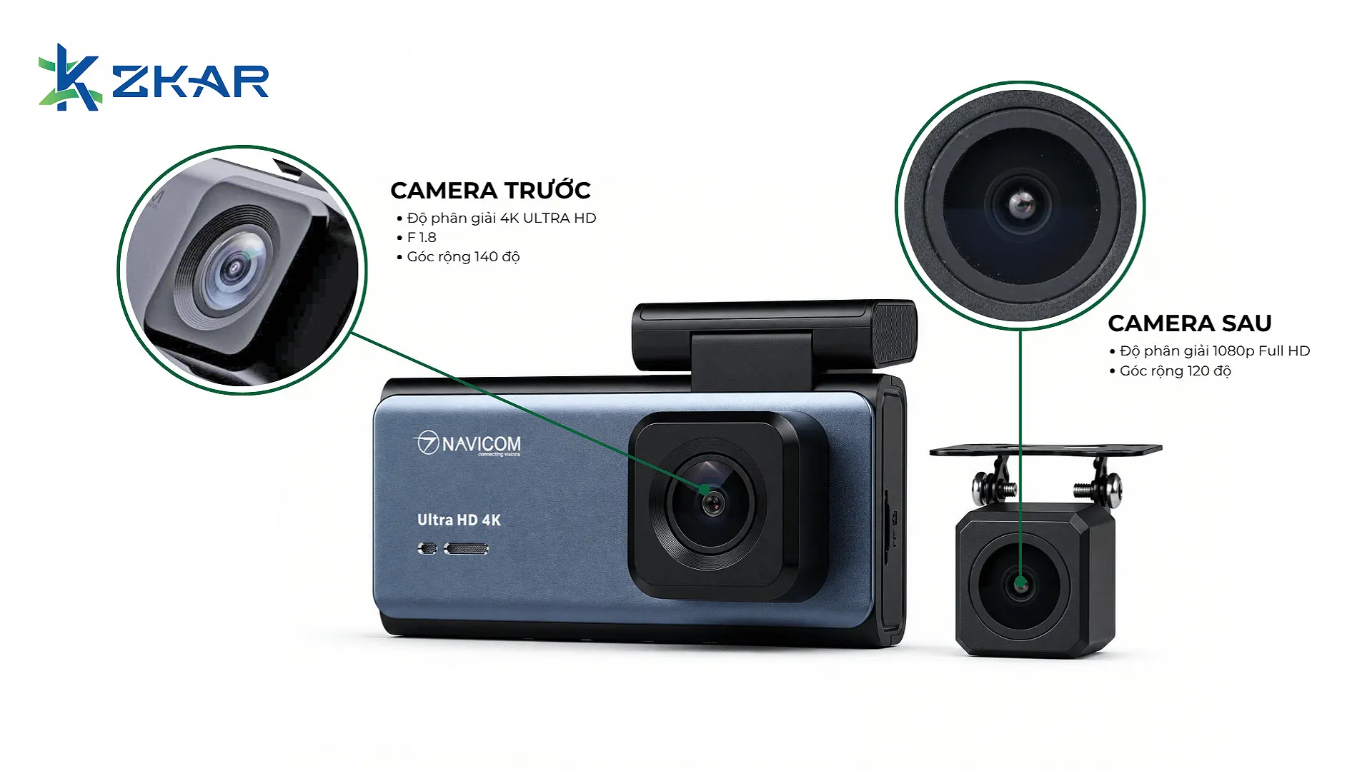 Hệ thống cam hình trình ghi hình 2 kênh Navicom d37