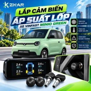 Lắp cảm biến áp suất lốp xe vinfast minio green