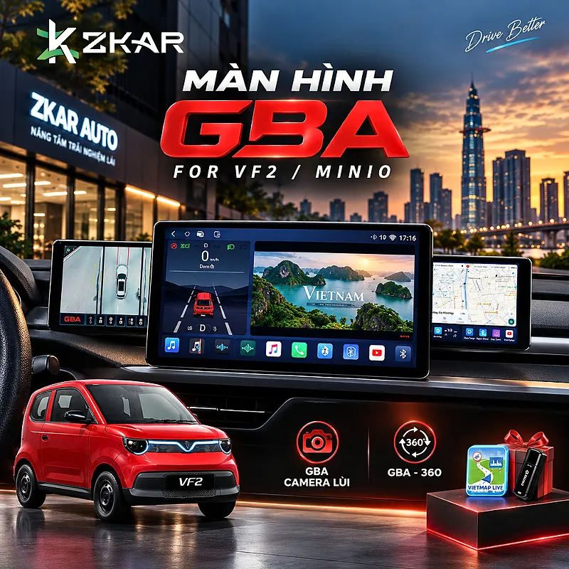 Màn Hình GBA Cho VinFast VF2 & Minio Green