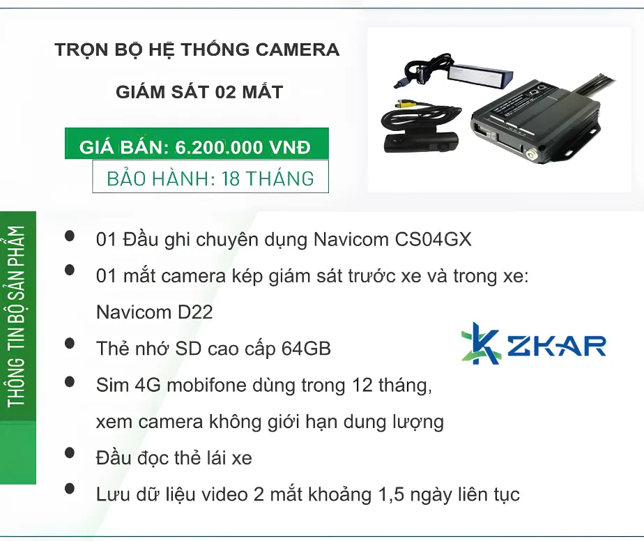Trọn Bộ Hệ Thống Camera Giám Sát 02 Mắt Navicom