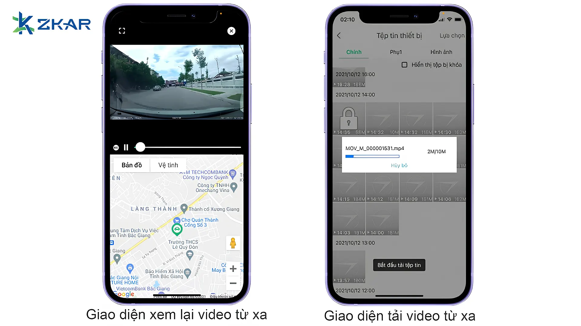 Xem lại & tải video từ xa trên smartphone