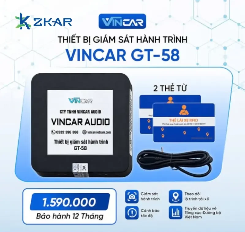 Bảng giá Thiết Bị Giám Sát Hành Trình VINCAR GT-58 - ZKar Auto