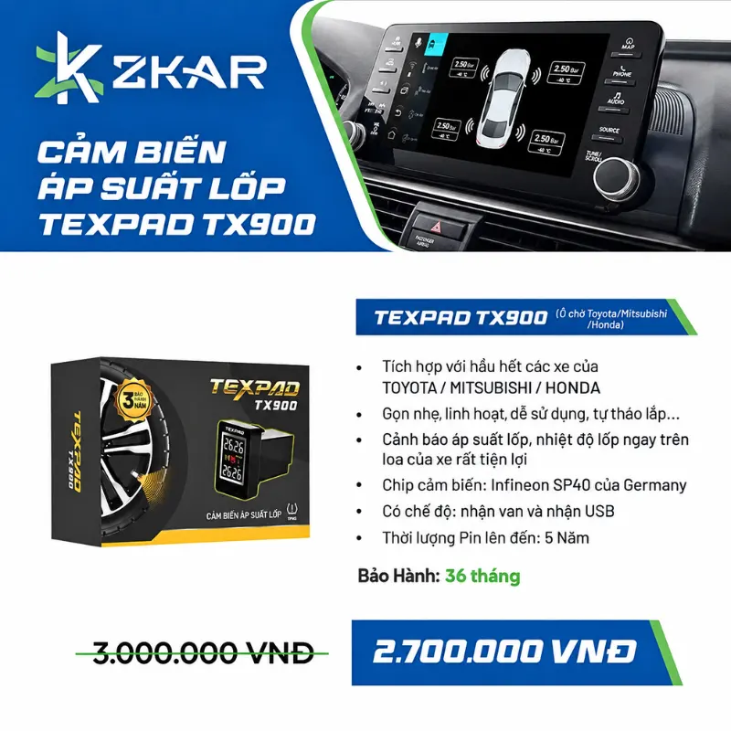 Cảm biến TexPad TX900 cho Toyota, Mitsubishi, Honda
