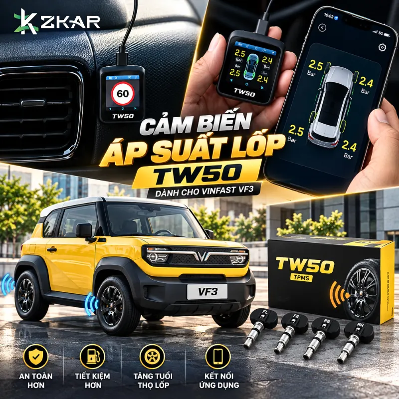 Cảm biến áp suất lốp tw50 xe vinFast vf3
