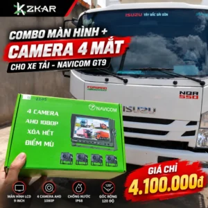 Combo màn hình + camera 4 mắt cho xe tải - GT9