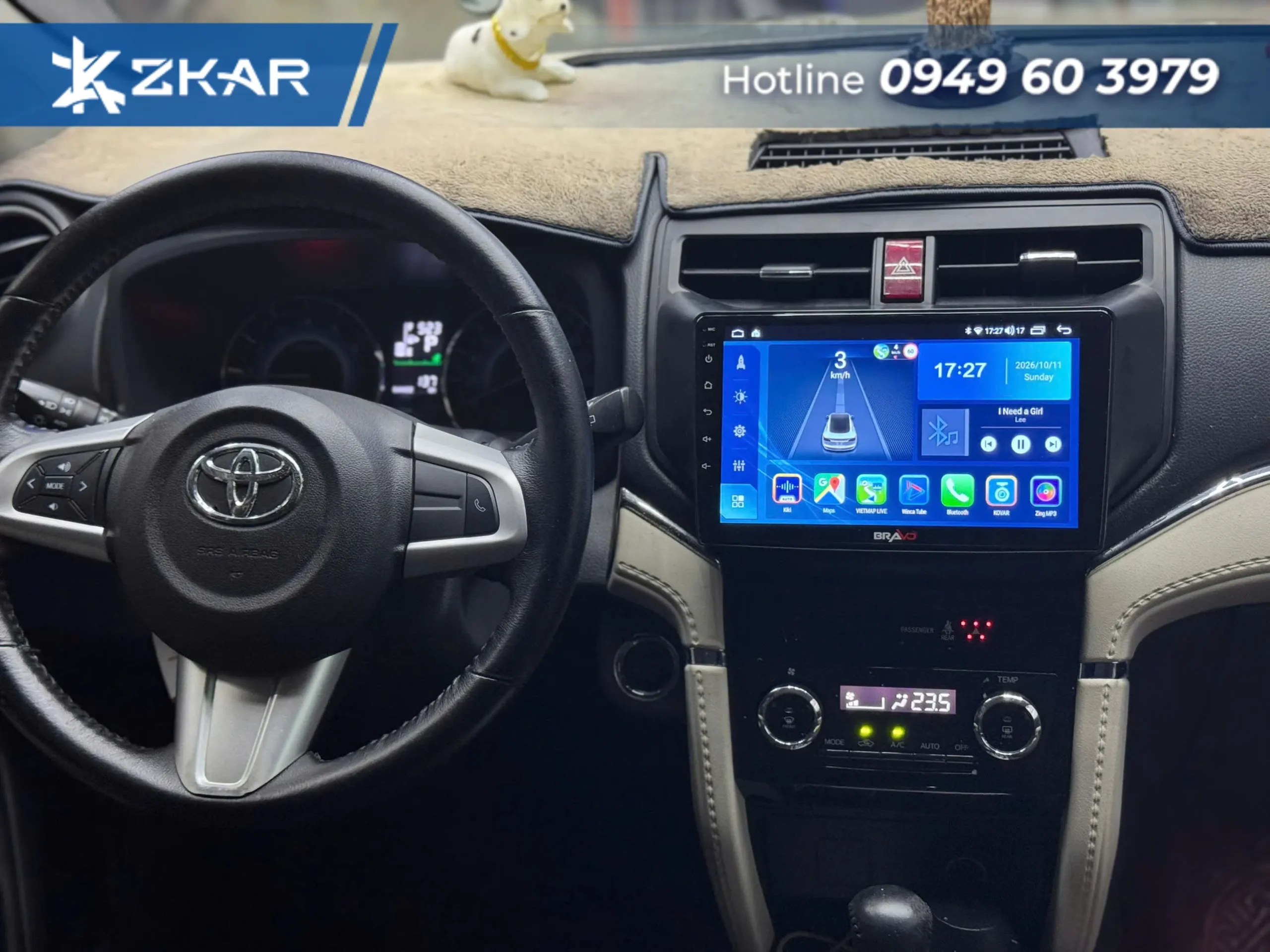 Địa Chỉ Lắp Màn Hình Bravo B10 Lite Cho Toyota Rush - ZKar Auto