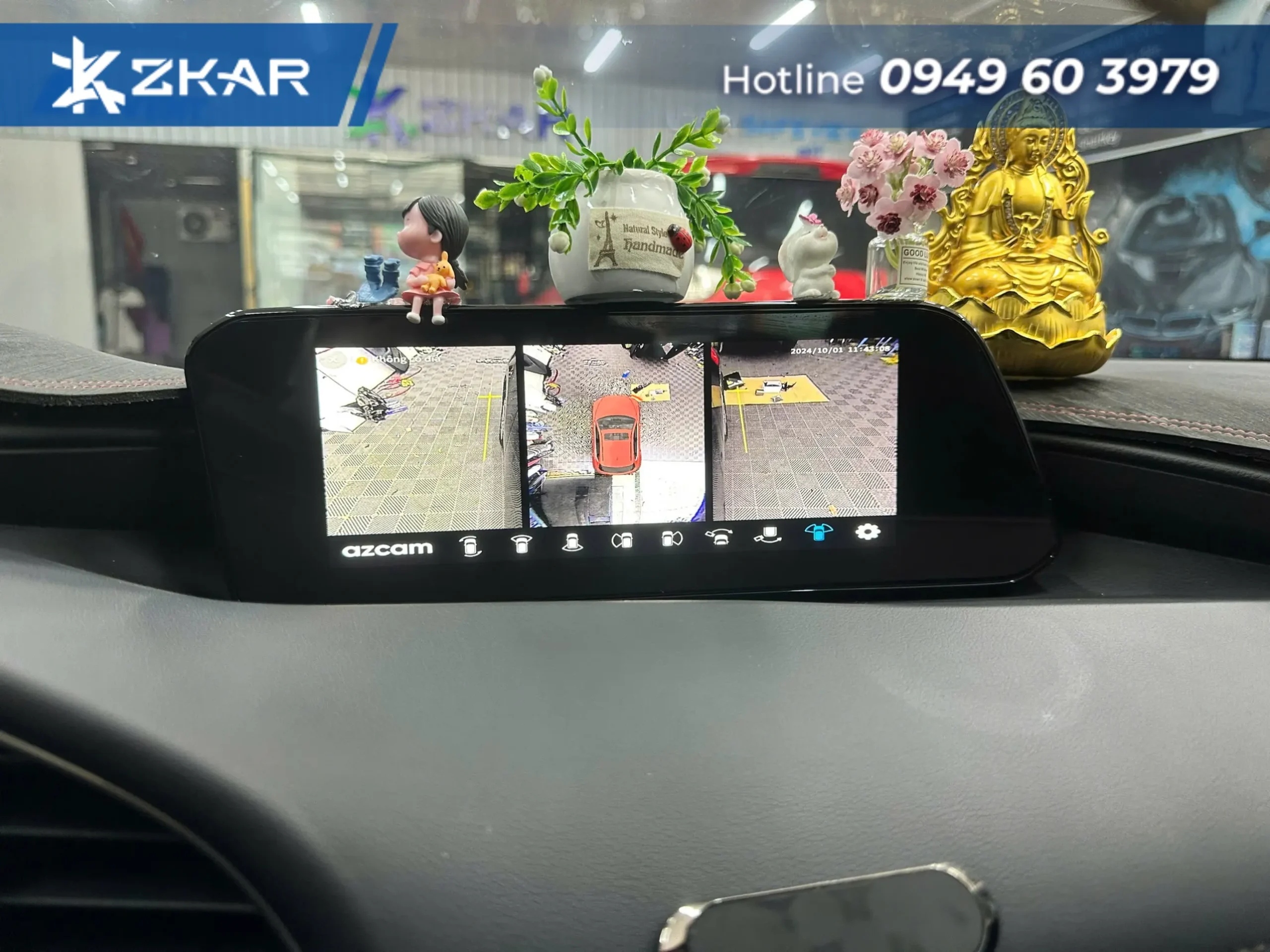 Hình Ảnh Camera 360 AZCAM Hiển Thị Sắc Nét Trên Màn Hình Zin Mazda Connect