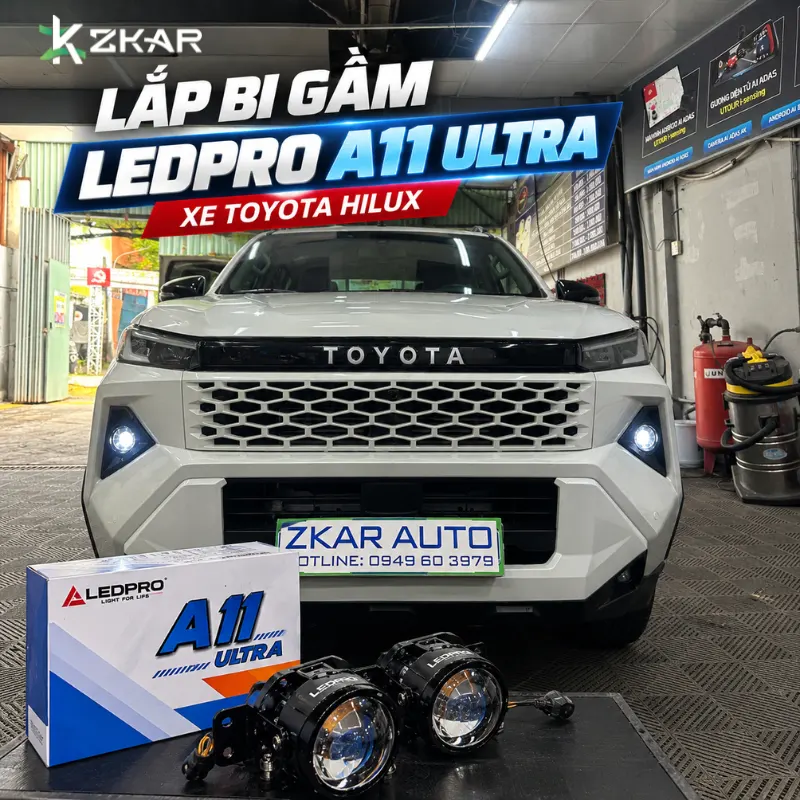 Lắp Bi Gầm LEDPRO A11 Ultra Xe Toyota Hilux
