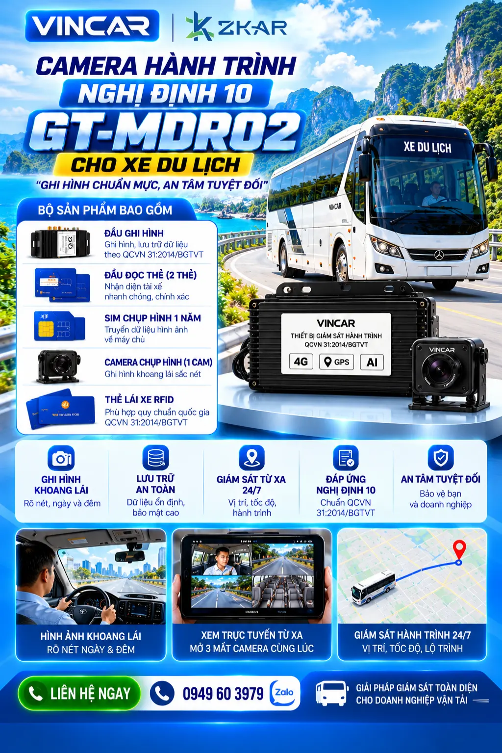 Lắp đặt camera gt-mdr02 cho xe du lịch chính hãng zkar auto