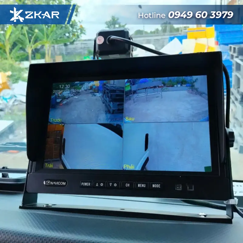 Sơ Đồ Vị Trí Lắp Đặt 4 Mắt Camera Bao Quát Toàn Cảnh Thân Xe Tải An Toàn