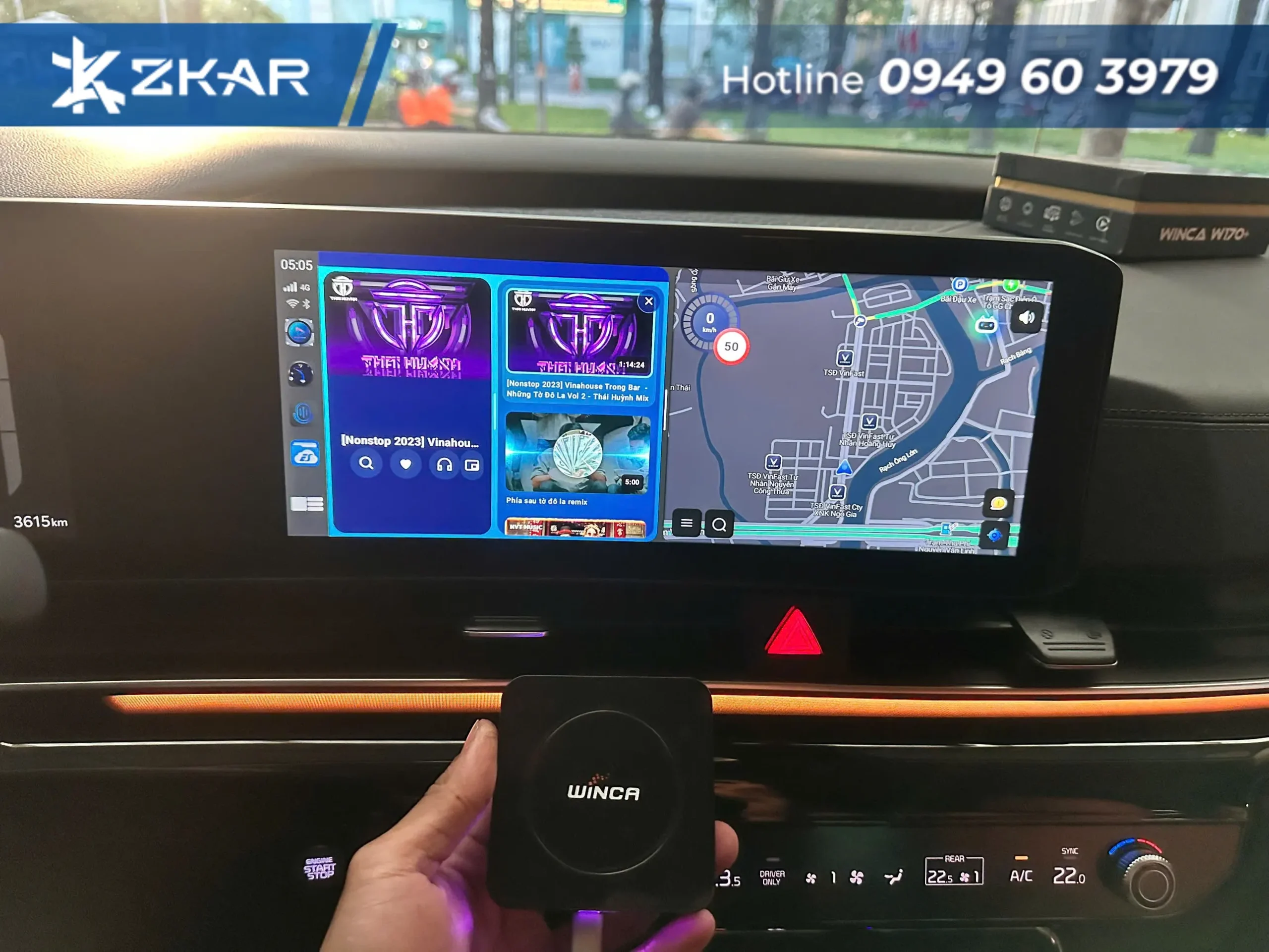 Tính Năng Chia Đôi Màn Hình Vừa Dẫn Đường Vietmap Vừa Xem YouTube Trên Kia Carnival