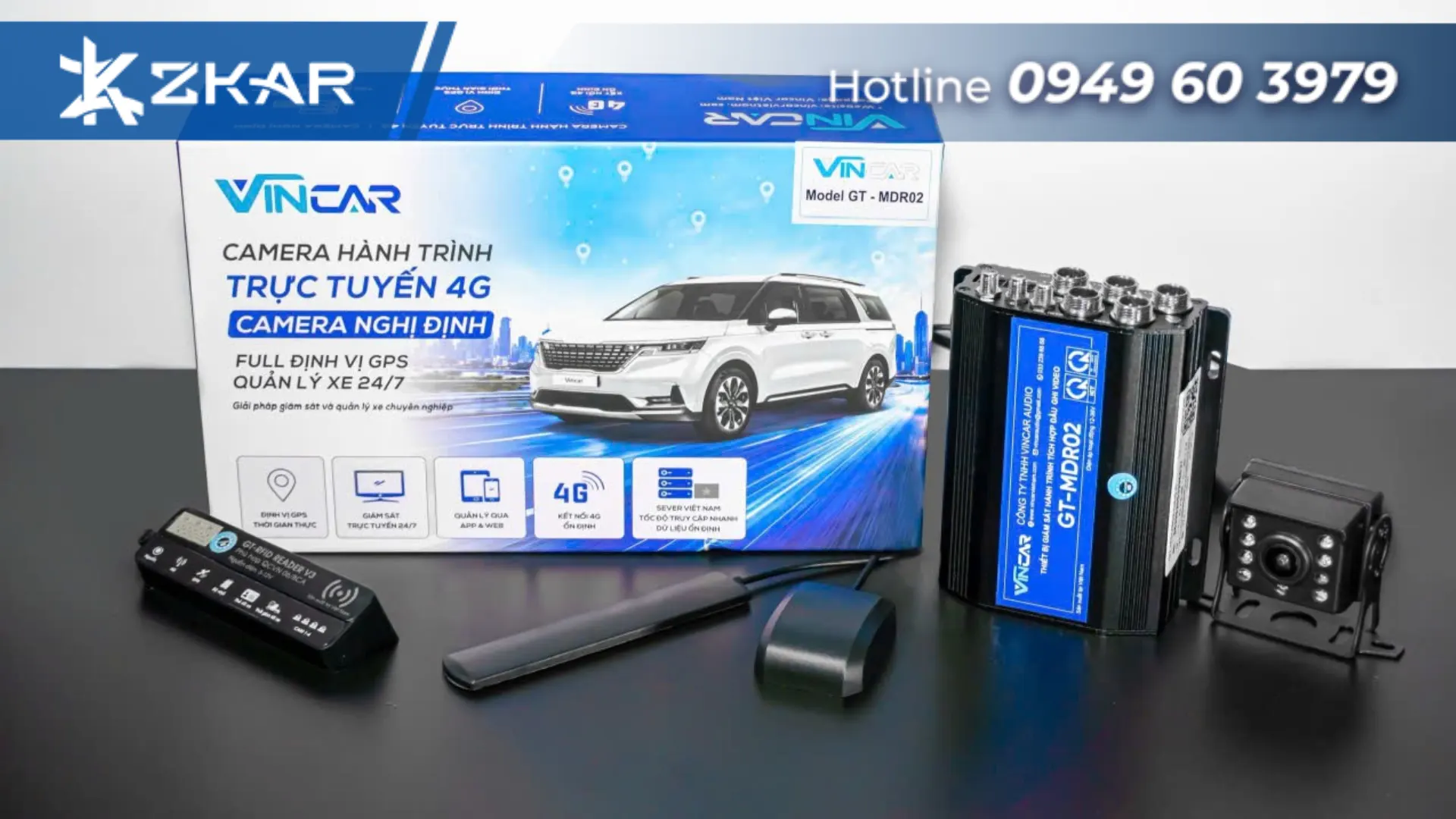Trọn Bộ Camera Giám Sát Hành Trình VINCAR GT-MDR02 Chính Hãng Tại ZKar Auto