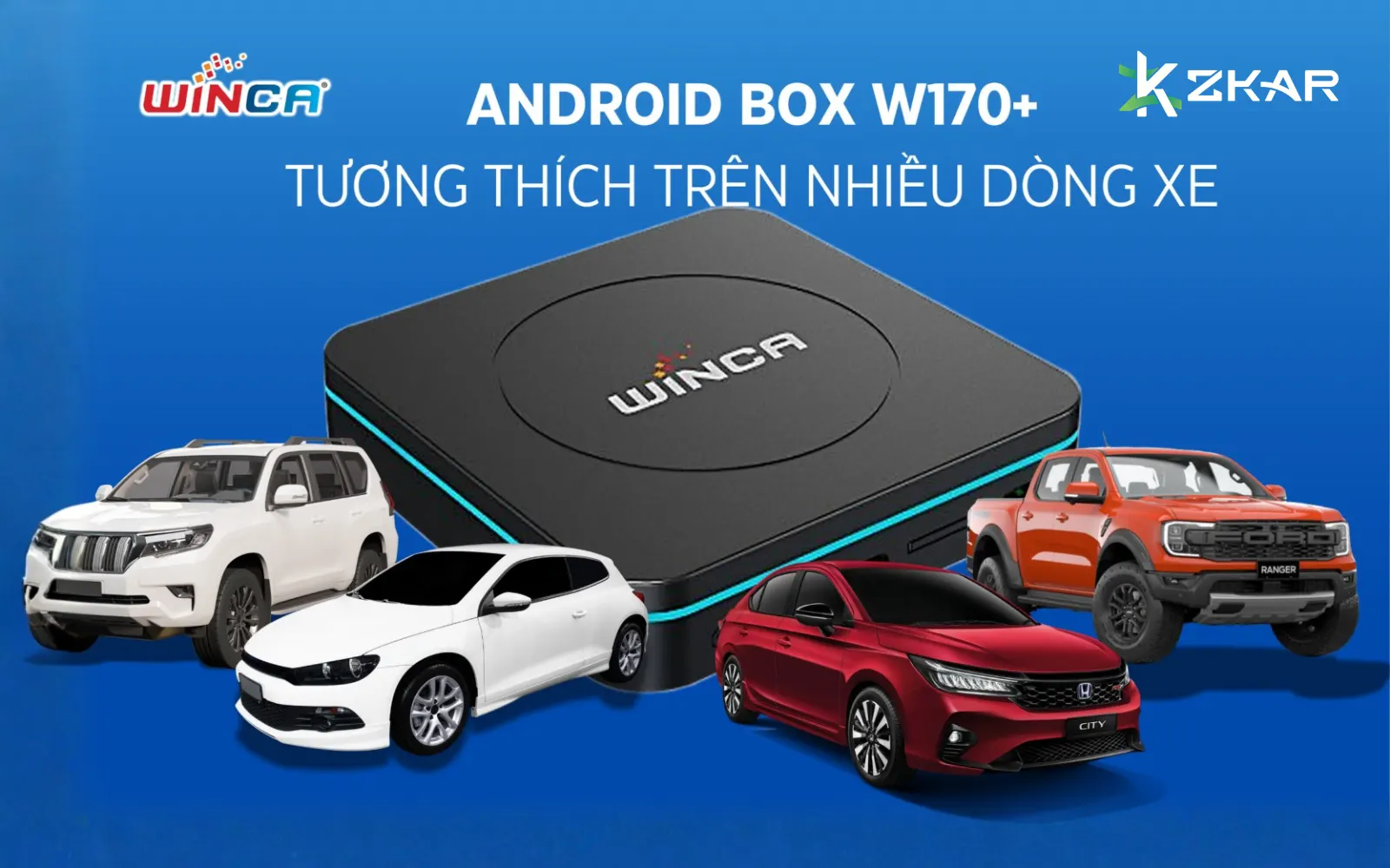 Tương thích nhiều dòng xe hơi - android box winca w170+