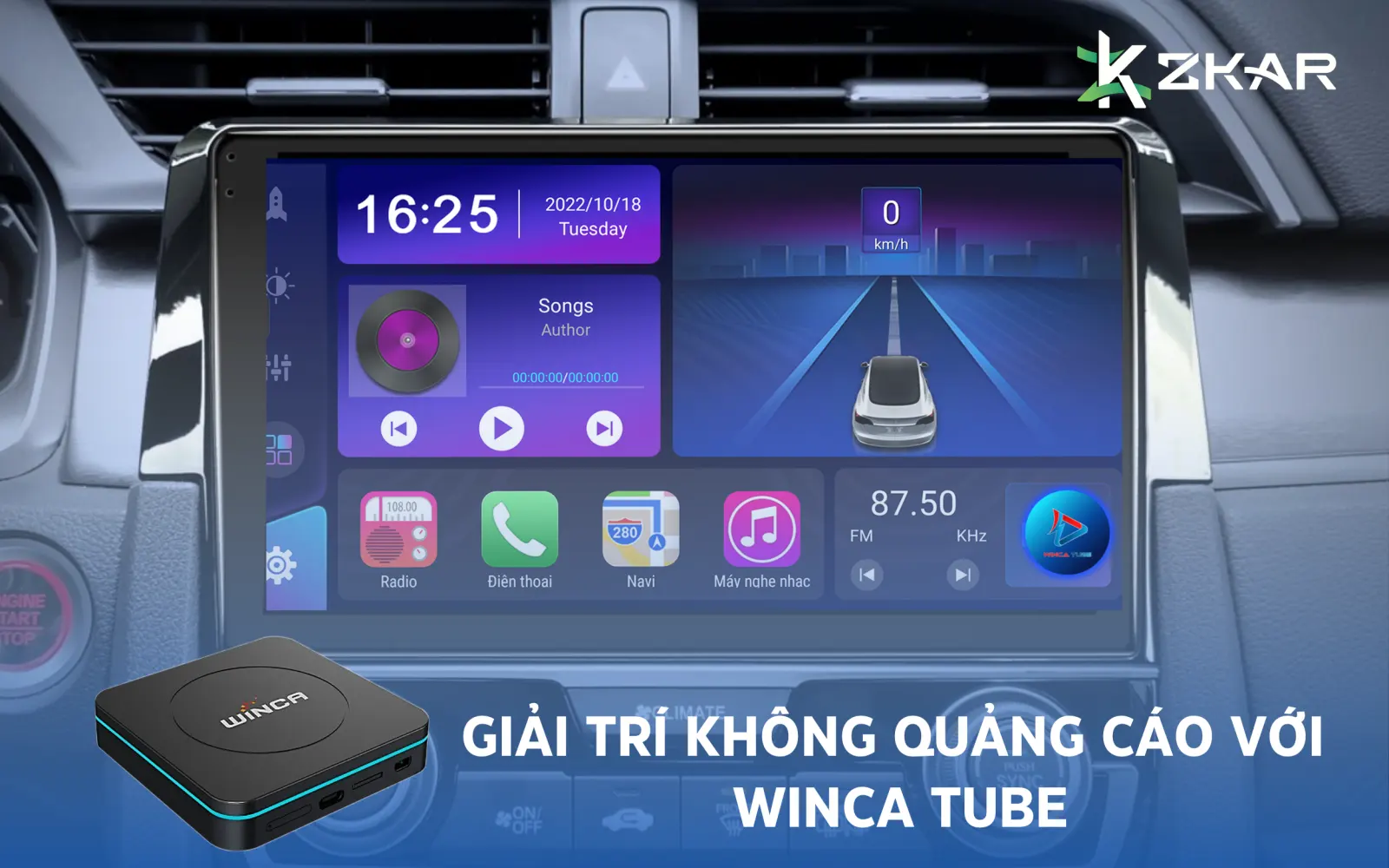 Ứng Dụng Giải Trí Độc Quyền Winca Tube Không Quảng Cáo Trên Màn Hình Ô Tô